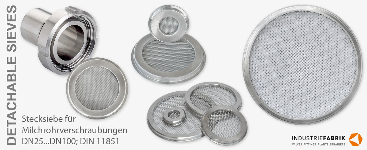 Stecksiebe (DN25-DN100) für Milchrohrverschraubung nach DIN 11851 aus Edelstahl